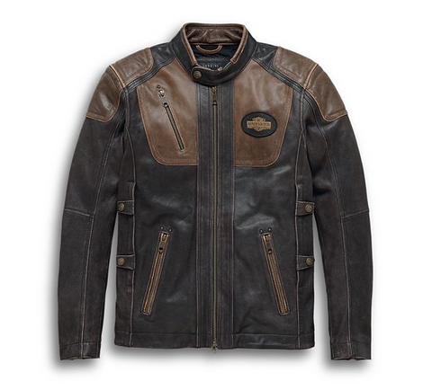 Harley Davidson Men's H-D Triple Vent System Trostel Leather Jacket Free Ship