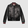 GUCCI Leather jacket with Web