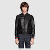 GUCCI Leather jacket with Web