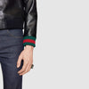 GUCCI Leather jacket with Web