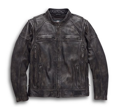 Harley Davidson Men's Dauntless Convertible Leather Jacket Free Shipping