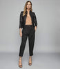REISS ALLIE LEATHER COLLARLESS BIKER JACKET