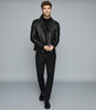REISS MIMO LEATHER BIKER JACKET BLACK