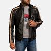 Cafe Racer Jack Black Leather Biker Jacket