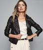 REISS GEO LEATHER BIKER JACKET