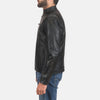 Cafe Racer Rustic Black Leather Biker Jacket