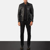 Cafe Racer Mack Black Leather Biker Jacket