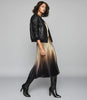 REISS OTTOLIE CROSS STITCH LEATHER BOMBER JACKET