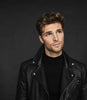 REISS MIMO LEATHER BIKER JACKET BLACK