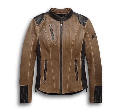 Harley Davidson Women's H-D Triple Vent Syste Gallun Leather Jacket Free Ship