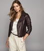 REISS GEO LEATHER BIKER JACKET